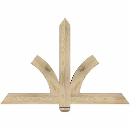 Ekena Millwork Redmond Rough Sawn Timber Gable Bracket, Douglas Fir, 48"W x 32"H x 4"D x 4"F, 16/12 Pitch GBW048X32X0404RED00RDF
